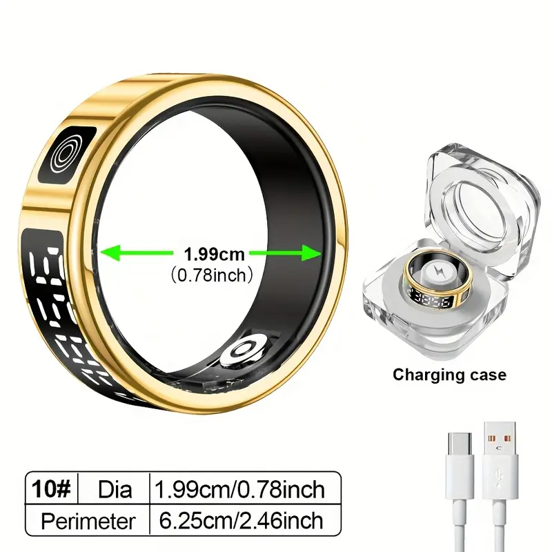 Smart Ring Fitness Tracker Wellness Monitor Device