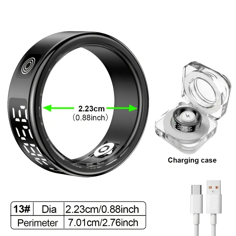 Smart Ring Fitness Tracker Wellness Monitor Device