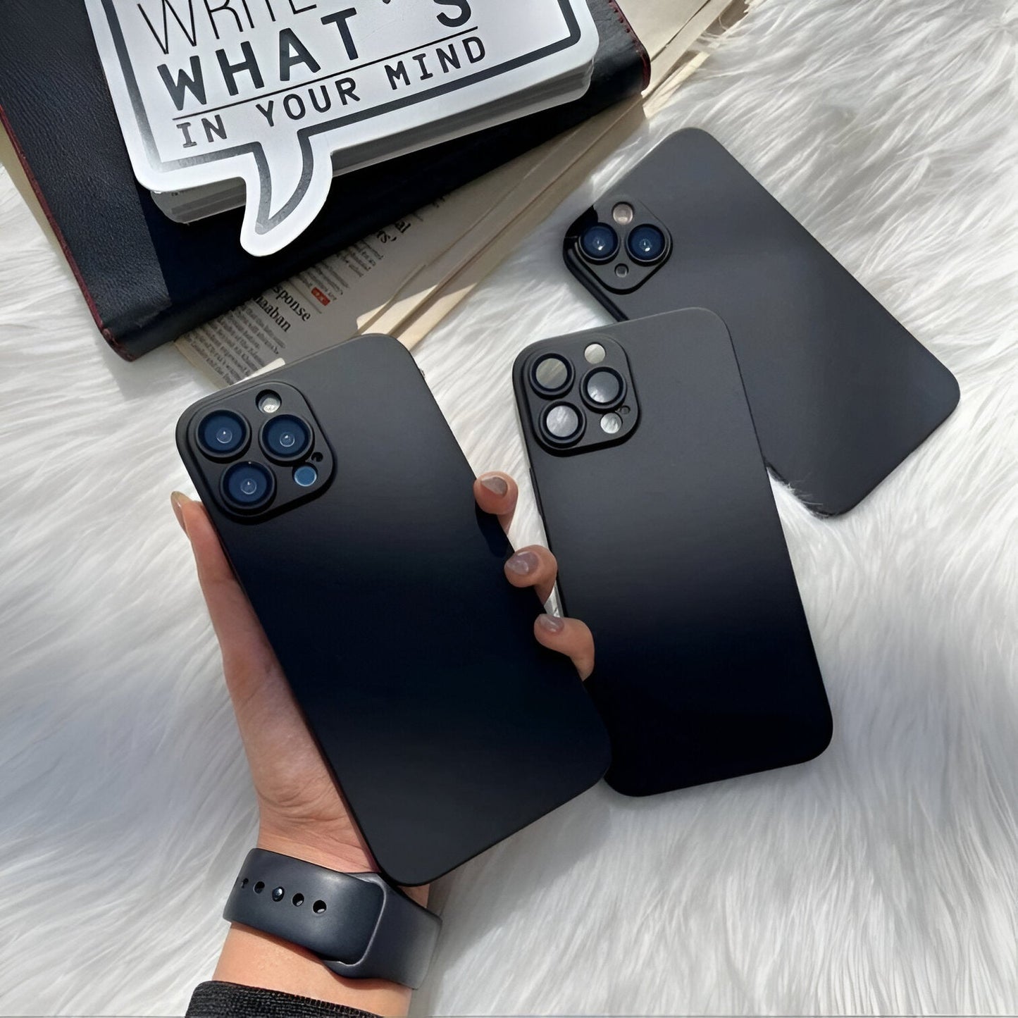 Black Beauty: Jet Matte Elegance with Silver Accents - Urban Flicks