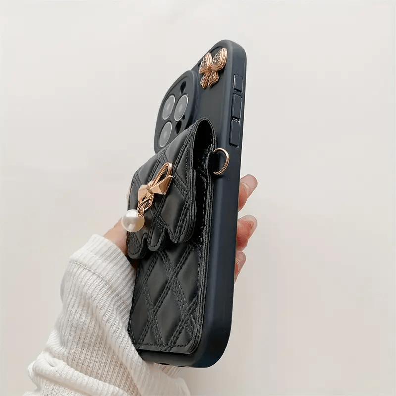 Cartoon Bear Phone Case with Lanyard & Wallet - Urban Flicks