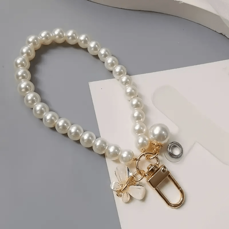 Luxury Pearl Charm Wrist Strap for All Smartphones - Urban Flicks