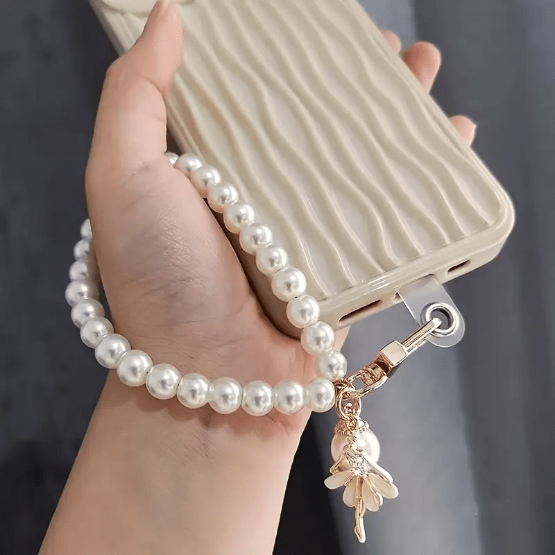 Luxury Pearl Charm Wrist Strap for All Smartphones - Urban Flicks
