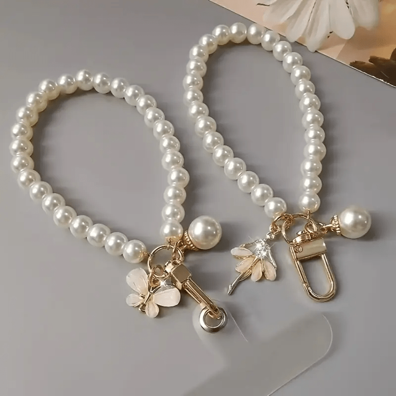 Luxury Pearl Charm Wrist Strap for All Smartphones - Urban Flicks