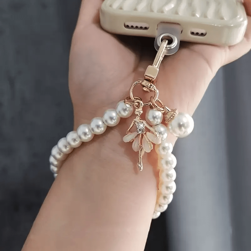 Luxury Pearl Charm Wrist Strap for All Smartphones - Urban Flicks