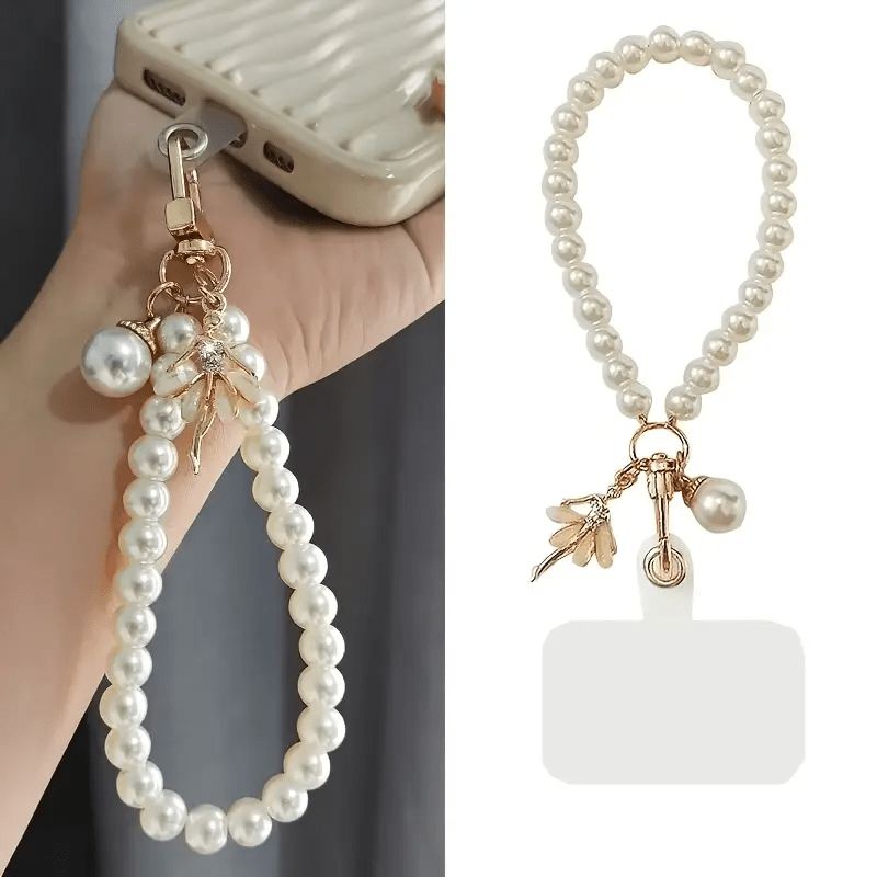 Luxury Pearl Charm Wrist Strap for All Smartphones - Urban Flicks