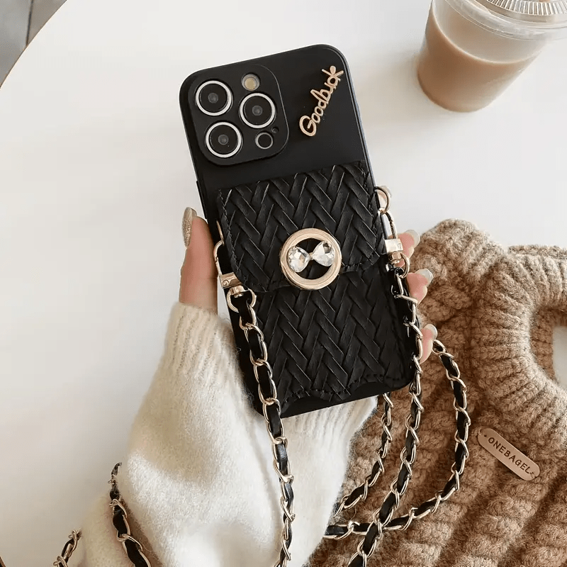 Woven Elegance with Glam Crystal Pocket Charm - Urban Flicks