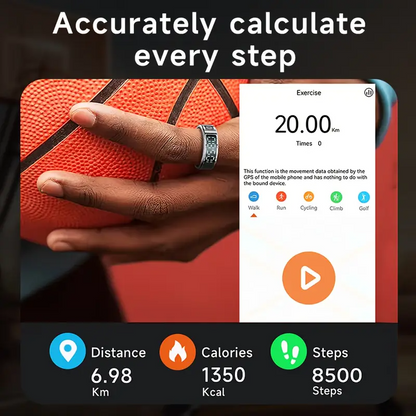 Smart Ring Fitness Tracker Wellness Monitor Device